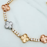 Tennis Bracelet Clover 15.45 g / 7 1/2 in / 2.9 mm Three Golds 18K