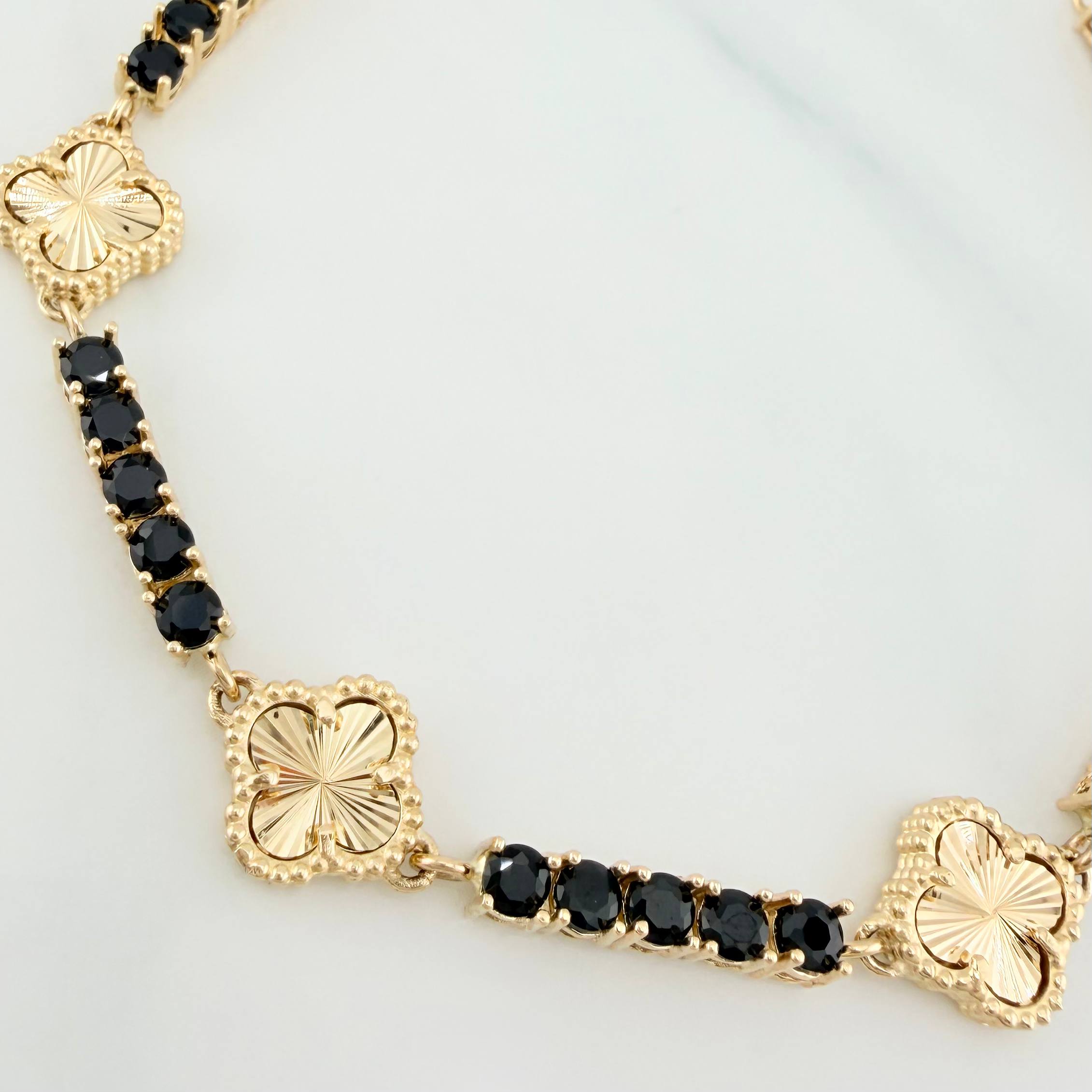 Tennis Bracelet Clover 12.95 g / 7 1/4 in / 3.2 mm 18K Yellow Gold