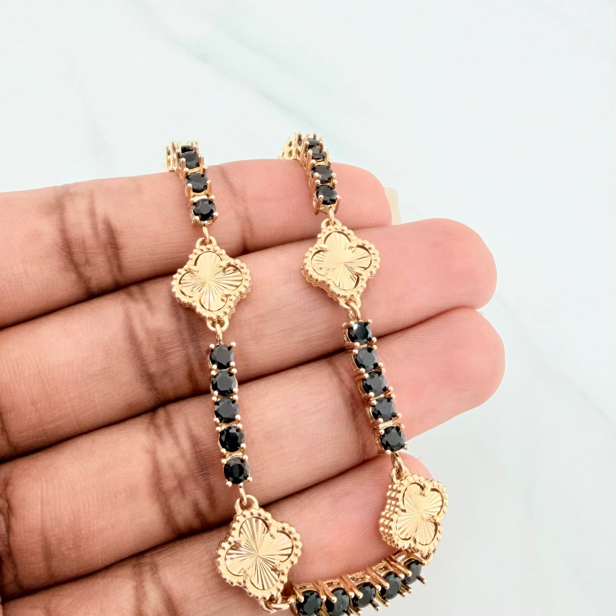 Tennis Bracelet Clover 12.95 g / 7 1/4 in / 3.2 mm 18K Yellow Gold