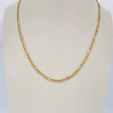 Figaro Chain 3.1gr / 60cm / Two Tones Yellow White +1 18K &