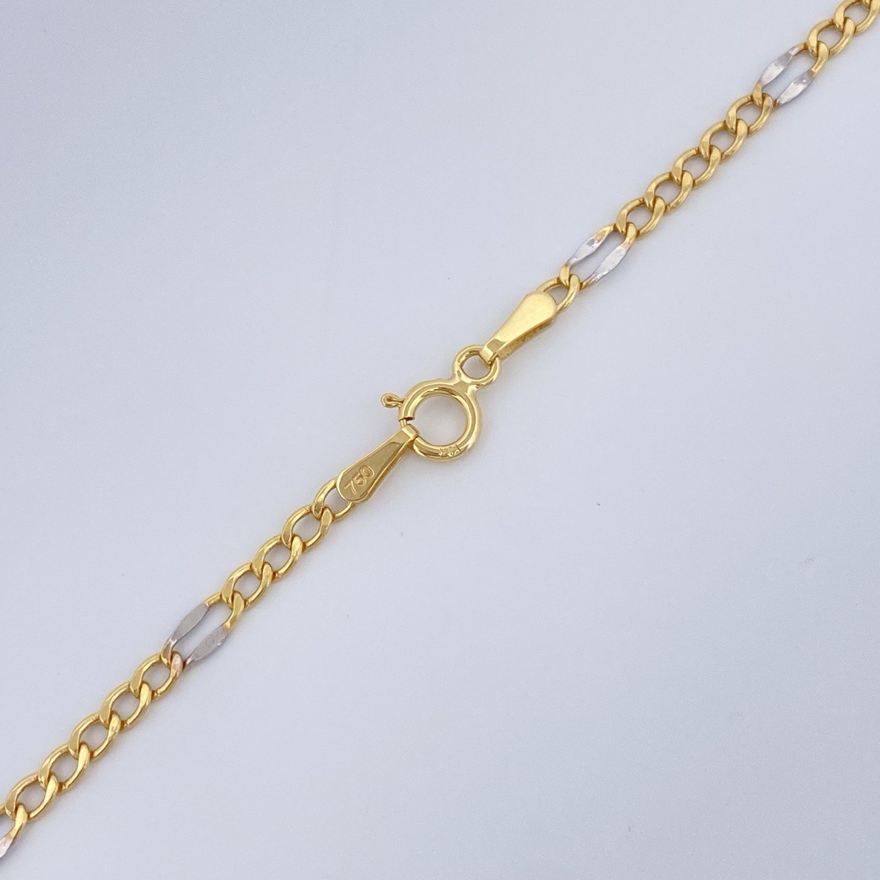 Figaro Chain 3.1gr / 60cm / Two Tones Yellow White +1 18K &