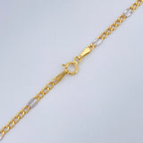 Figaro Chain 3.1gr / 60cm / Two Tones Yellow White +1 18K &