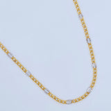 Figaro Chain 3.1gr / 60cm / Two Tones Yellow White +1 18K &