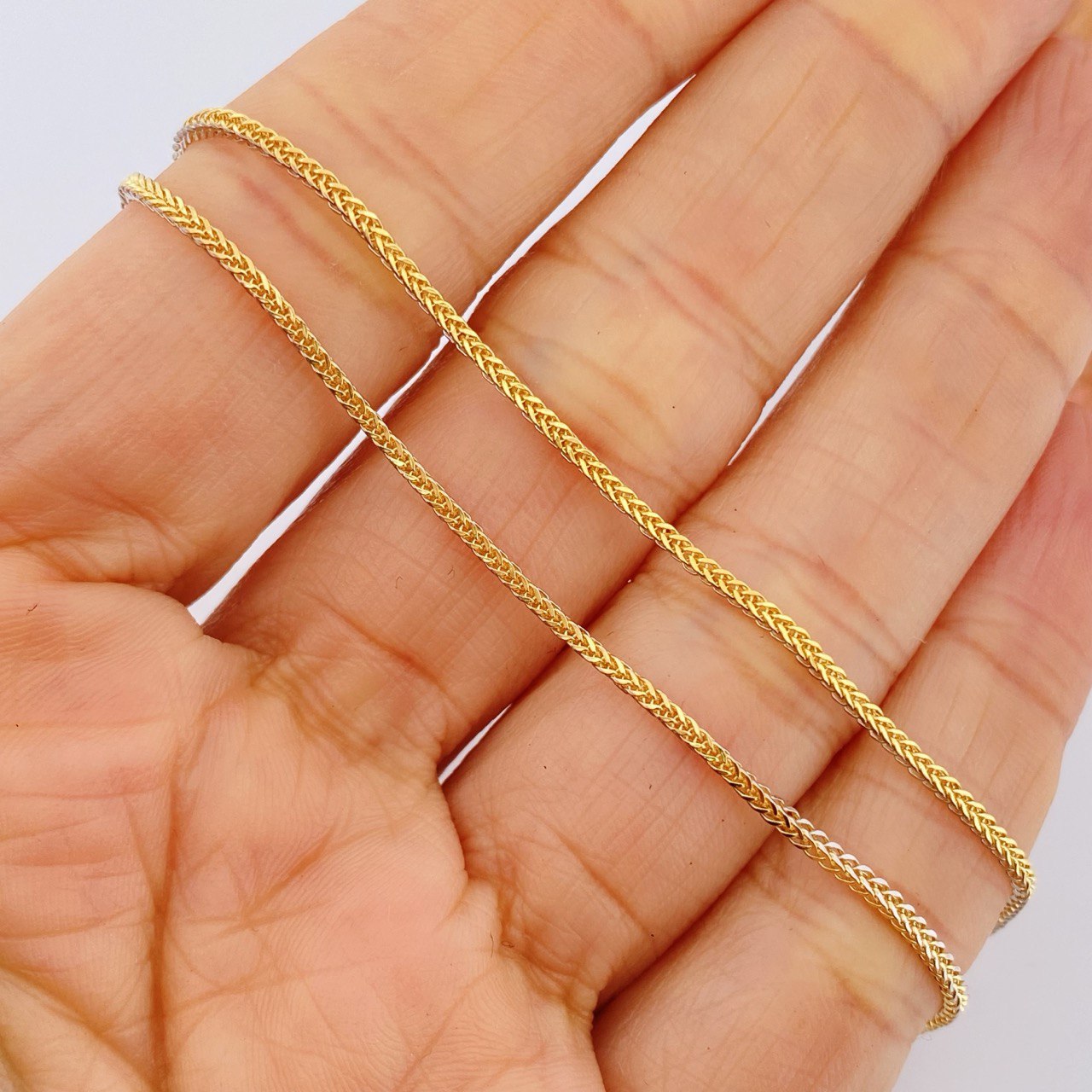 Franco Chain 2.15gr / 45cm / Two Tone Yellow White 18K +3 &