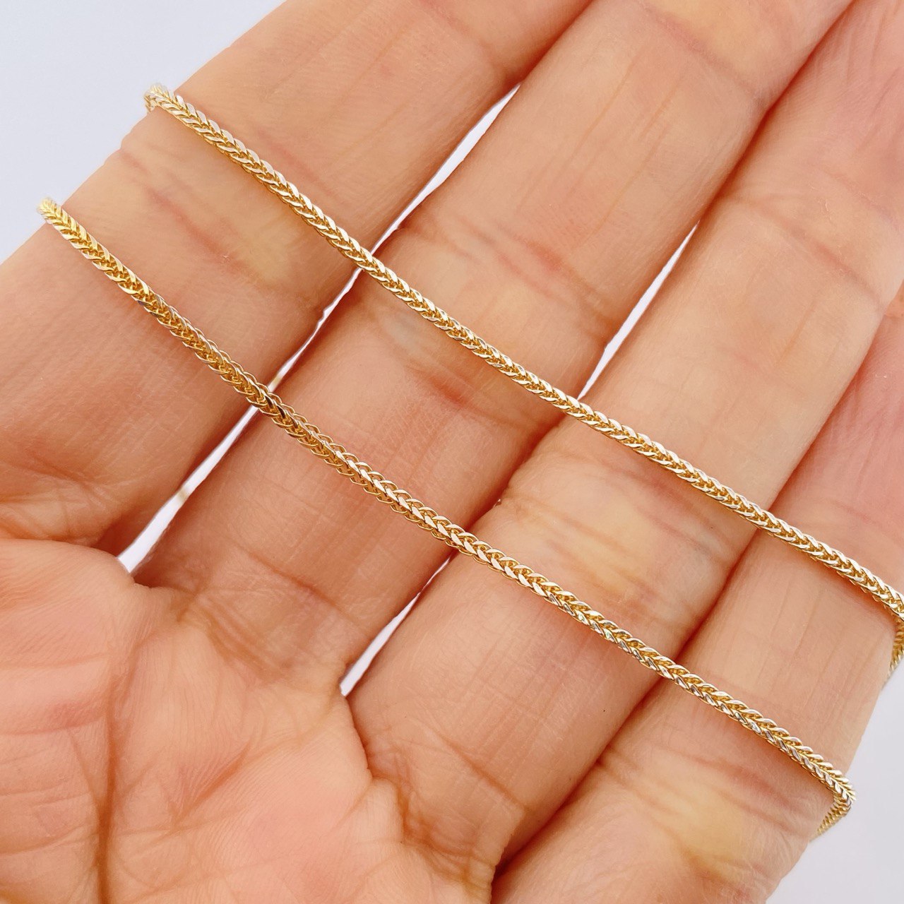 Franco Chain 1.9gr / 40cm / Two Tone Yellow White +3 18K &