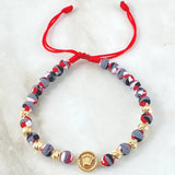 Red Bracelet Charm Crown 1.9gr / 18K Yellow Gold ©