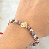 Red Bracelet Charm Crown 1.9gr / 18K Yellow Gold ©