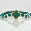 Green Bracelet Charm Clover 2.95gr / 18K Yellow Gold Nac.Esp. ©
