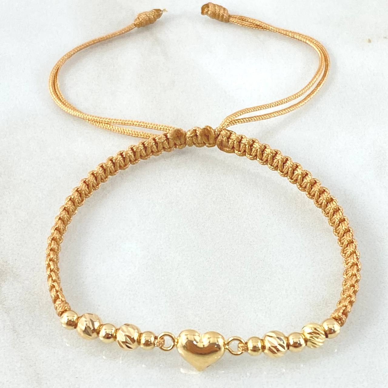 Pulsera Dorada Herraje Corazon 1.06gr / Oro Amarillo 18K ©
