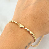 Pulsera Dorada Herraje Corazon 1.06gr / Oro Amarillo 18K ©