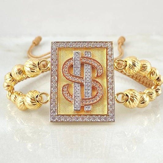 Golden Bracelet Charm Sign Weight 12.1gr / Three 18K Golds ©