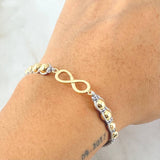 Gray Bracelet Charm Infinity 2.1gr / 18K Yellow Gold ©