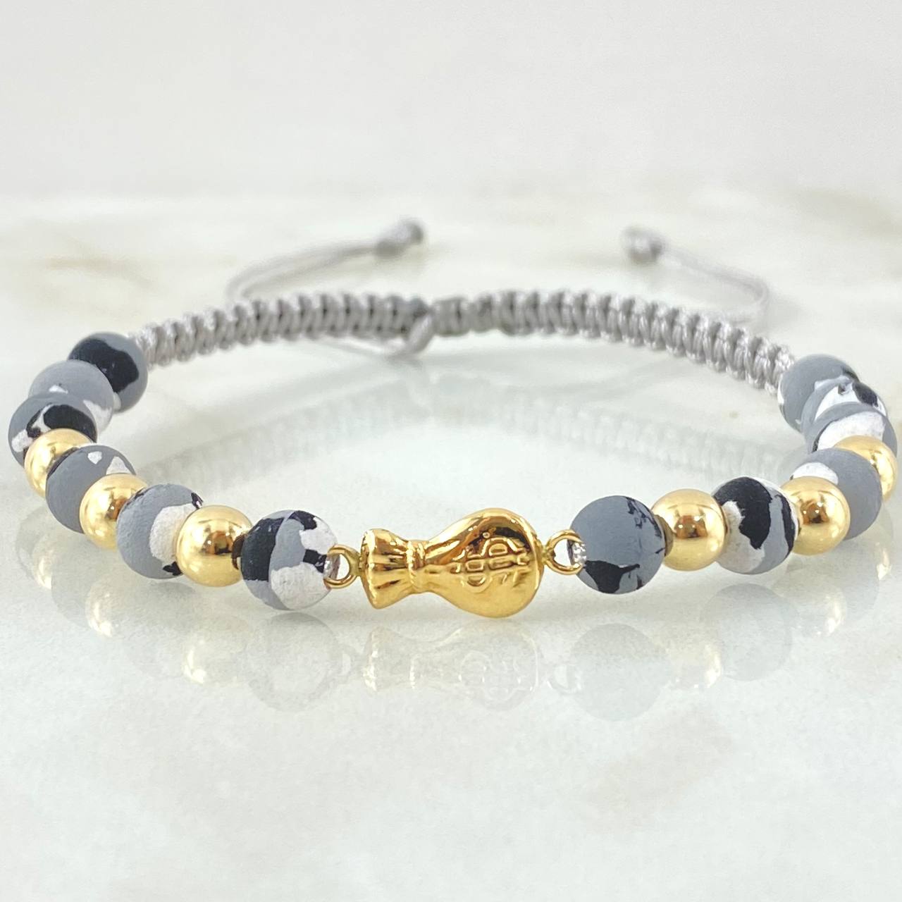 Gray Bracelet Charm Money Bag 1.25gr / 18K Yellow Gold ©