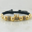 Black Bracelet Charm Crown 7.4gr / 18K Yellow Gold ©