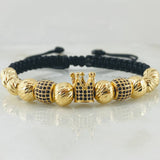 Black Bracelet Charm Crown 7.4gr / 18K Yellow Gold ©