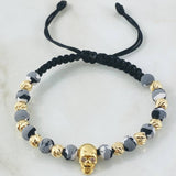 Black Bracelet Charm Skull 3.35gr / 18K Yellow Gold ©