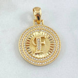 Dije Medalla Letra F 4.55g / 1 1/4 in Oro Amarillo 18K