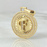 Dije Medalla Letra F 4.55g / 1 1/4 in Oro Amarillo 18K