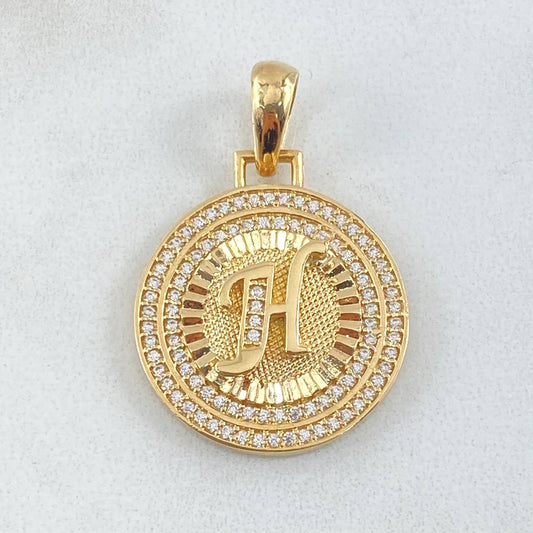 Dije Medalla Letra H 4.95gr / 1 1/4 in / Oro Amarillo 18K