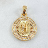 Dije Medalla Letra H 4.95gr / 1 1/4 in / Oro Amarillo 18K