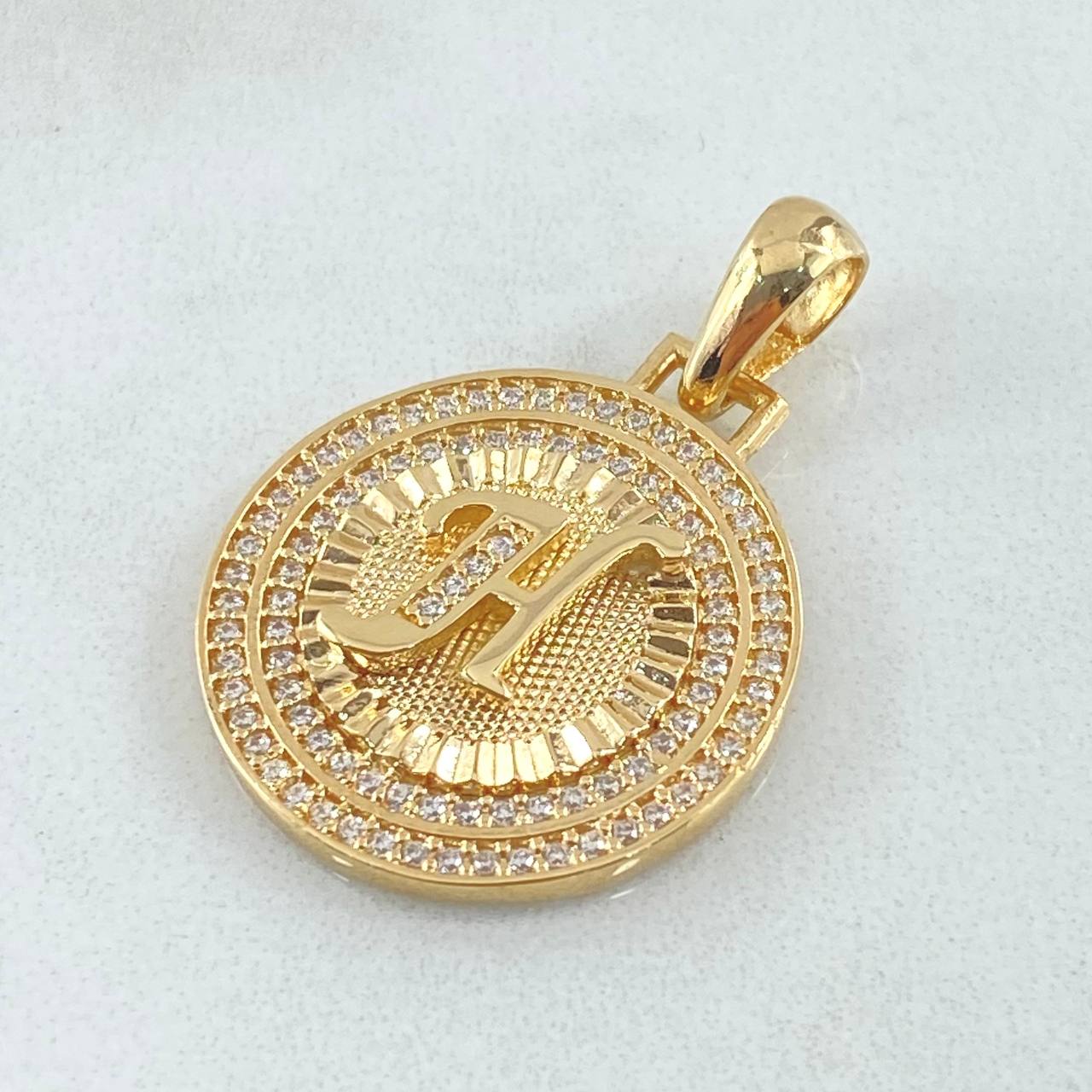 Dije Medalla Letra H 4.95gr / 1 1/4 in / Oro Amarillo 18K