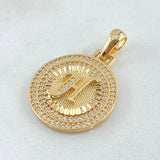 Dije Medalla Letra H 4.95gr / 1 1/4 in / Oro Amarillo 18K
