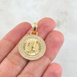 Dije Medalla Letra H 4.95gr / 1 1/4 in / Oro Amarillo 18K
