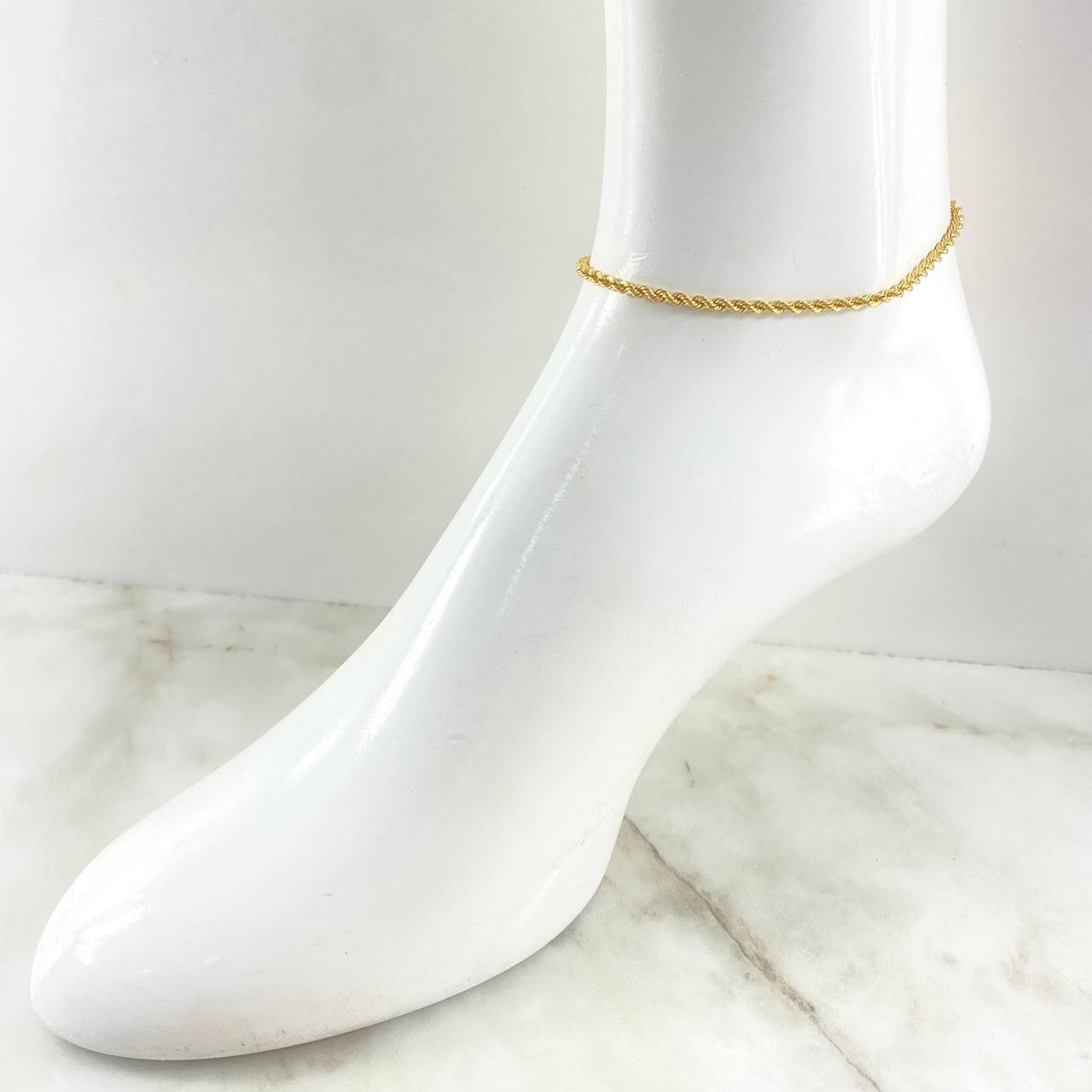 Anklet Bow 2.25gr / 9.4in / 18K Gold +3