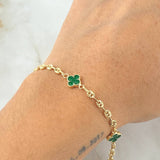 Pulso GC Trebol 3.95gr / 18.5cm / Oro Amarillo 18K ©