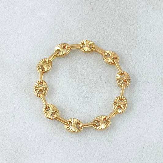 Anillo Gc Diamantado 0.85gr / T9 1/2 / 3.4mm Oro Amarillo 18K ©