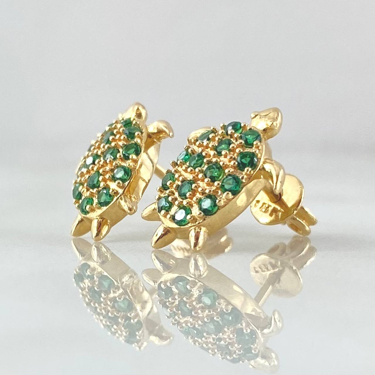 Turtle Stud Earrings 3gr / 1.4cm / 18K Yellow Gold
