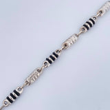 Rustic Barrel Bracelet 5.05gr / 20.4cm / 18K White Gold &