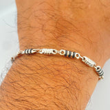 Rustic Barrel Bracelet 5.05gr / 20.4cm / 18K White Gold &
