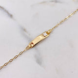 Bracelet Baby Drawer Clover White 1.45gr / 14cm / 1.6mm Curved Rectangular Plate 18K Yellow Gold &