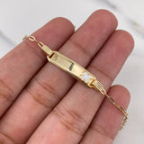 Bracelet Baby Drawer Clover White 1.45gr / 14cm / 1.6mm Curved Rectangular Plate 18K Yellow Gold &