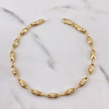 Pulso Rustico Eslabon 7.6gr / 22cm / 4.3mm Diamantado Oro Amarillo 18K &