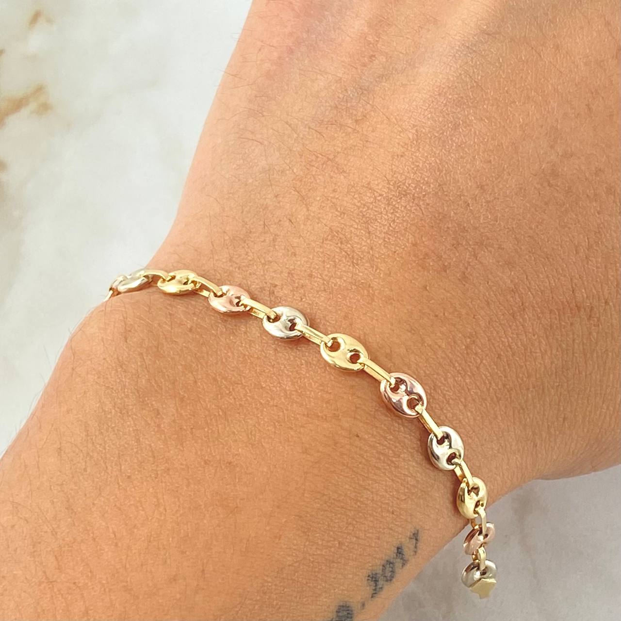 Bracelet GC 3.3gr / 7.9in / Three 18K Golds
