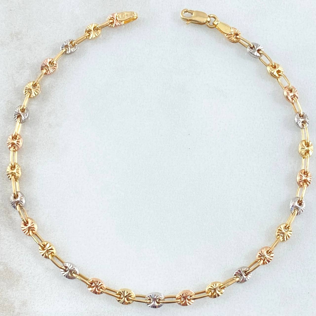Bracelet GC 3.5gr / 7.5in / Three 18K Golds