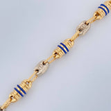 Rustic Barrel Bracelet 5.2gr / 20cm / Two Tones Yellow White 18K &