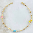 Bracelet Rustic Military Style 2.75gr / 7.1in / 3mm Diamond Cut Colored Rubber 18K Gold ©