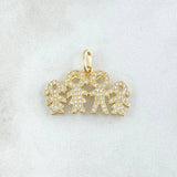 Dije Familia 2.75gr / 2cm / Circones Blancos Oro Amarillo 18K ©