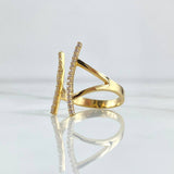 Pisces Hug Ring 3.15gr / Size 6 1/2 / White Zircons 18K Yellow Gold