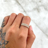 Trio Churumbela Ring 3.4gr / Size 6 1/2 / White Zircons 18K Yellow Gold