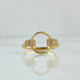 Curved Circle Ring 2.4gr / T6 3/4 / White Zircons 18K Yellow Gold