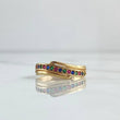 Mesetal Line Ring 2.7gr / Size 5 1/2 / Colored Zircons 18K Yellow Gold