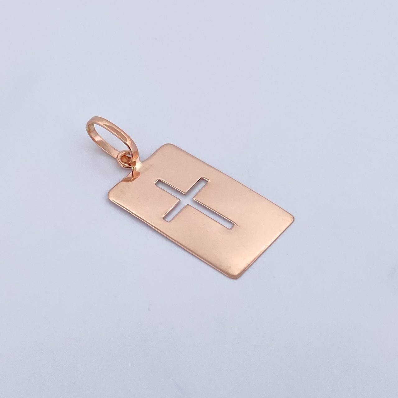 Pendant Cross Plate 0.85gr / 2.7cm / 18K Rose Gold &