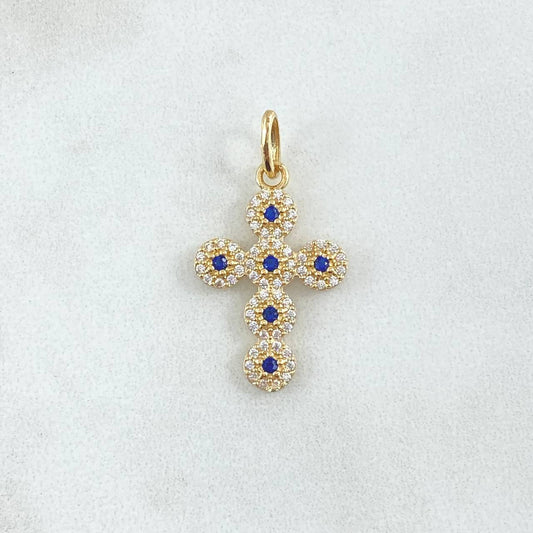 Dije Cruz Tupida 1.85gr / 1 in / Oro Amarillo 18K *