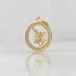 Pendant San Miguel Arcangel 2.1gr / 2.5cm / Circle White Zircons Yellow Gold 18K ©