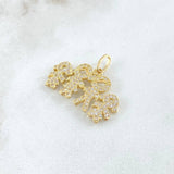 Dije Familia 2.75gr / 2cm / Circones Blancos Oro Amarillo 18K ©