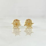 Stud Earrings Sun 0.65gr / 6mm Dotted 18K Gold ©
